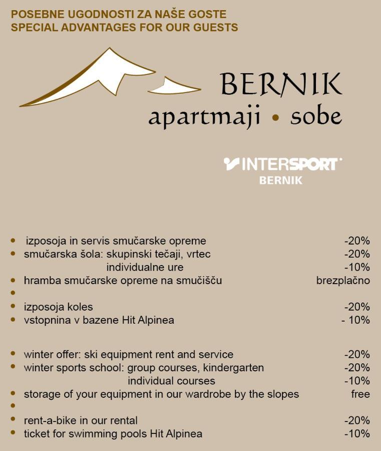 Apartment Bernik II Kranjska Gora Exterior foto